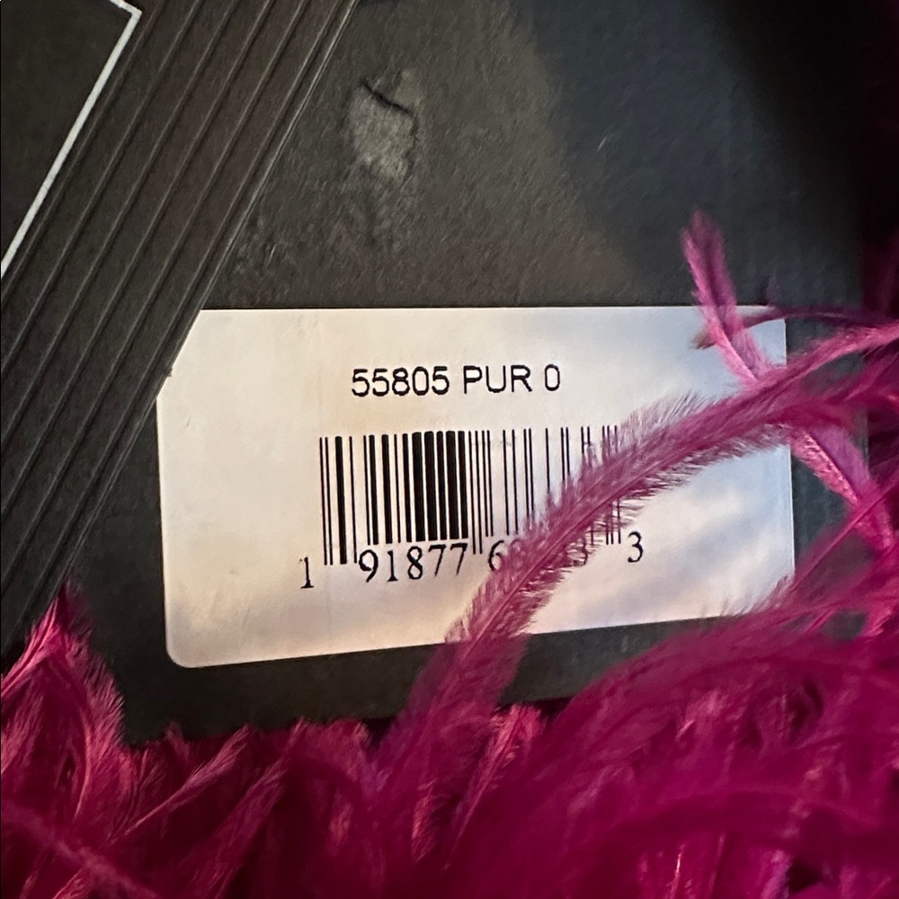 Mac Duggal Raspberry Ostrich Feather Party Dress - Picture 4 of 6